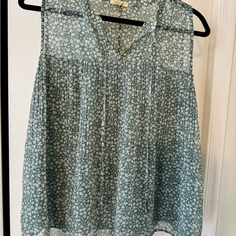 Flowy Green Floral Top